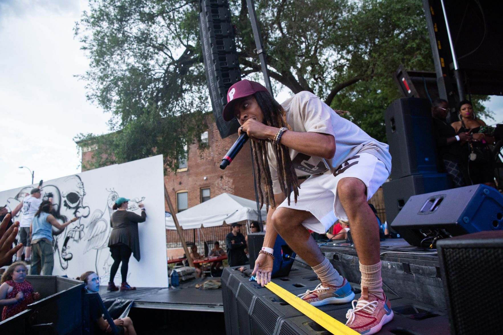 Busta Rhymes at Seoul Taco's anniversary block party